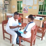 A child receiving immunisation